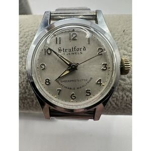 Stratford 17 Jewel Shock Protected Ladies‎ Vintage Watch Manual Wind 28MM 5.5" V